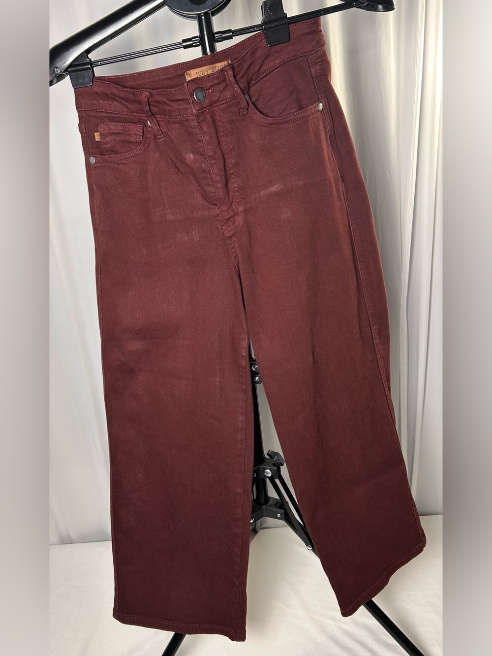 Judy Blue Burgundy Wide-Leg High-Rise Jeans
